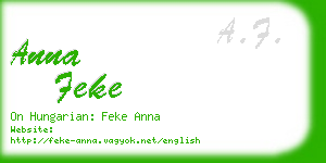 anna feke business card